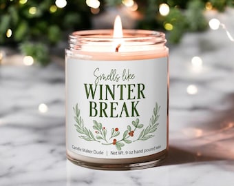 Riecht nach Winterpause Lehrer Wertschätzung Geschenk Weihnachtsgeschenk für Lehrer Bester Urlaub Lehrer Geschenk Weihnachtskerzen