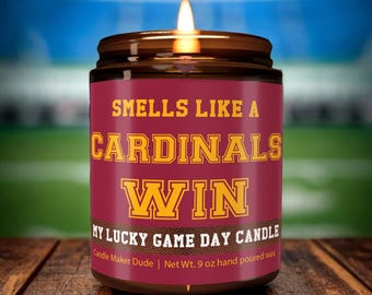 Smells Like a Cardinals Win Candle, Arizona Cardinals Candle, Game Day Decor, Funny Cardinals Fan Gift, Lucky Cardinals Candle, Unique