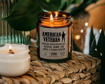 Veteran Military Candle Gift For Him, Men's Funny Candle Gift Ideas, Veteran Owned Business, Father's Day Gift Ideas