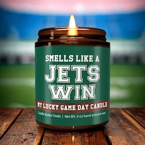 Riecht wie eine Jets Win Kerze, New York Jets Kerze, Spieltag Dekor, lustiges Jets Fan Geschenk, Lucky Jets Kerze, einzigartig