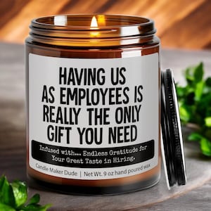 Having Us As Employees Is Really The Only Candle, Funny Gift for Boss, Gift from Employee for Boss, Office Party Gift, Gag Gift, Christmas