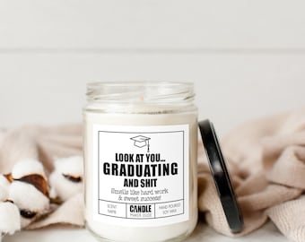 Funny Graduation Candle Gift: Hand-Poured Soy Wax, Veteran Made