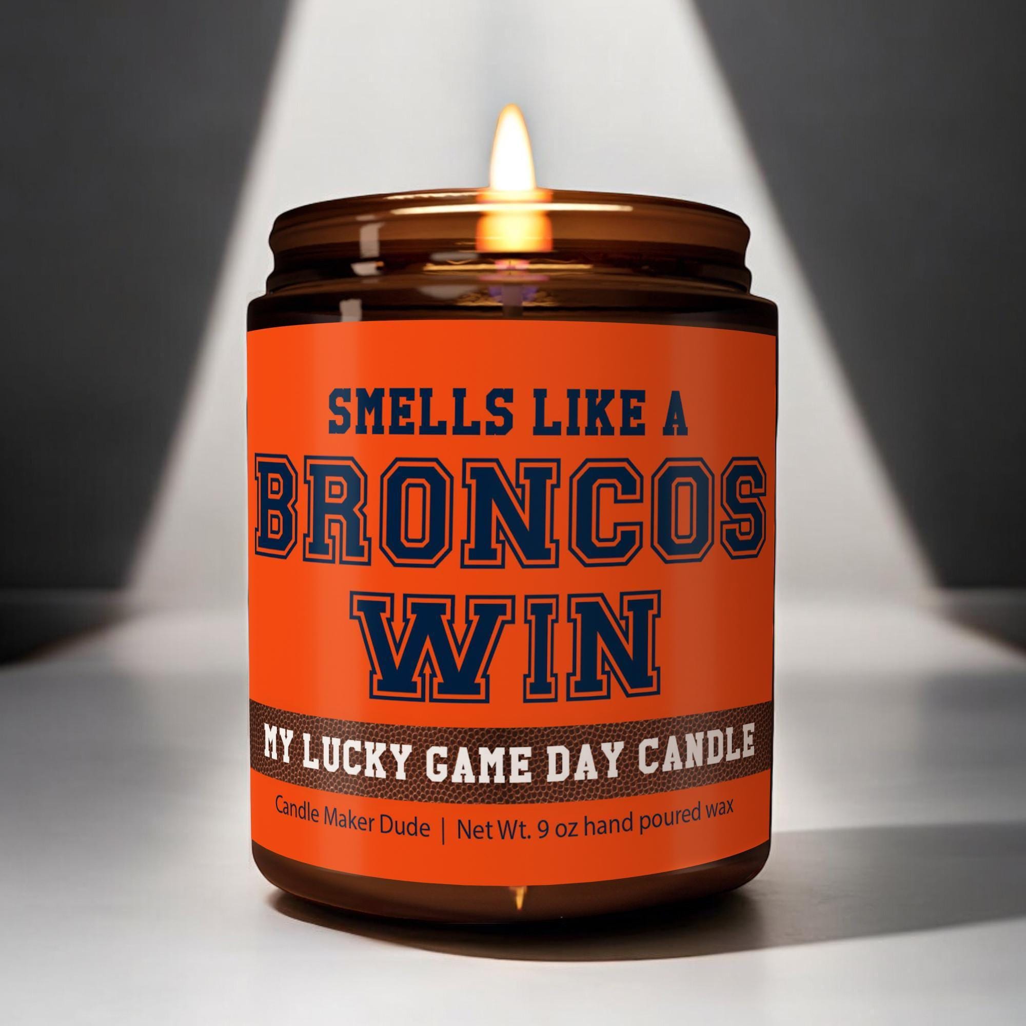 Smells Like a Broncos Win Candle, Denver Broncos Candle, Game Day Decor, Funny Broncos Fan Gift, Lucky Broncos Candle Unique