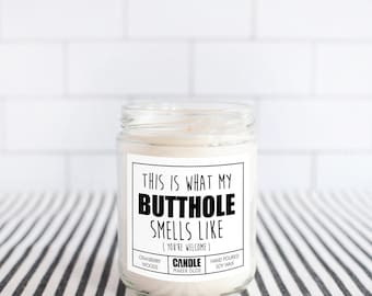Así huele mi trasero Ideas divertidas de regalos para hombres Velas, Regalos para él, Regalos para el Día del Padre para la cueva del hombre
