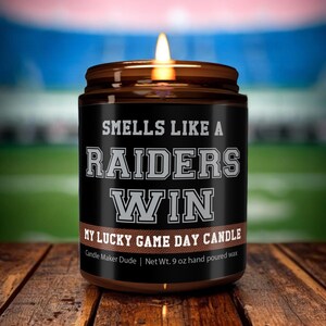 Doftar som ett Raiders-vinstljus, Oakland Raiders-ljus, dekoration till matchdagen, rolig Raiders-fangåva, lyckoljus för Raiders, unikt