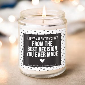 Melhor decisão que você já fez vela, presente engraçado de dia dos namorados, vela de aniversário para namorado, namorada, cônjuge, presente romântico de cera derretida