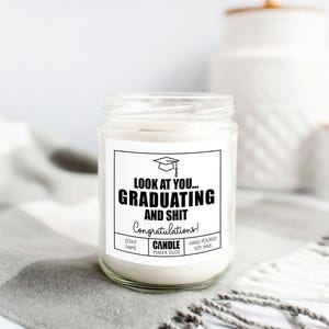 Graduation Candle Gift, Funny Grad Gift for Her, Best Friend Gift, High School Graduation, College Graduation, Gift for him image 2