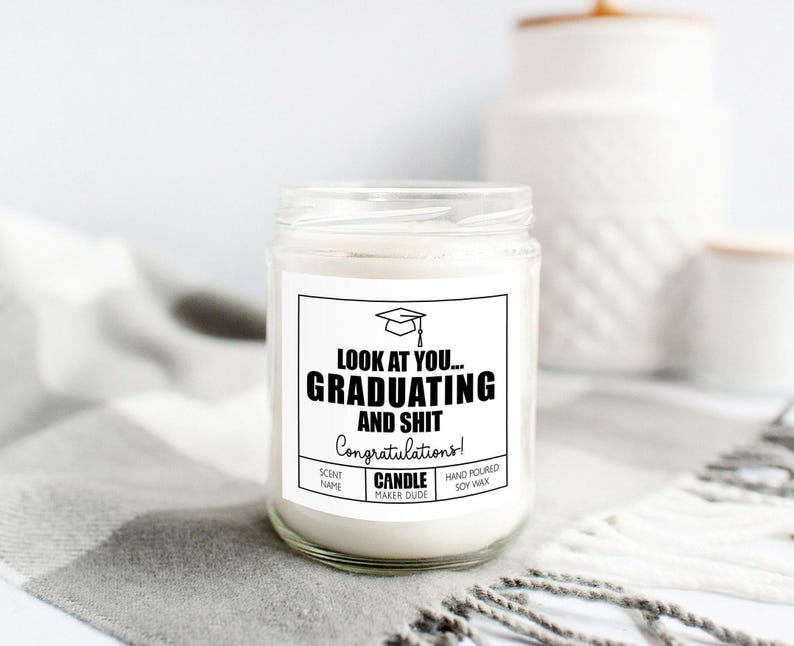 Graduation Candle Gift, Funny Grad Gift for Her, Best Friend Gift, High School Graduation, College Graduation, Gift for him image 2