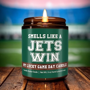 Smells Like a Jets Win Candle, New York Jets Candle, Game Day Decor, Funny Jets Fan Gift, Lucky Jets Candle, Unique