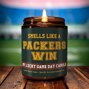 Smells Like a Packers Win Candle, Green Bay Packers Candle, Game Day Decor, Funny Packers Fan Gift, Lucky Packers Candle Unique