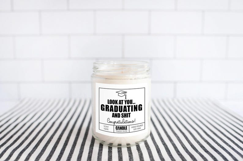 Graduation Candle Gift, Funny Grad Gift for Her, Best Friend Gift, High School Graduation, College Graduation, Gift for him image 3
