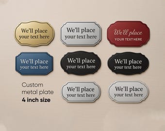 Placa metálica personalizada de 4 pulgadas: Etiqueta de aluminio personalizada con adhesivo o tornillos.