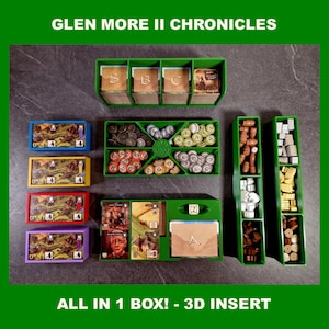 GLEN MORE II (2) Chronicles including expansion Highland Games board game insert (insert, inlay, organizer)