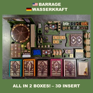 HYDROPOWER / BARRAGE (All Expansions, Promos, Kickstarter) Board Game Insert, Inlay, Organizer