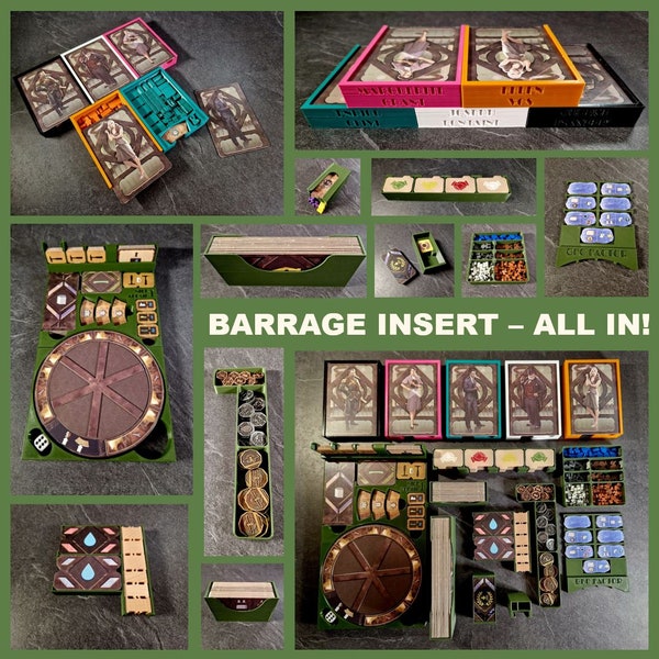 WASSERKRAFT / BARRAGE All In (Leeghwater, Nildelta/Nile Affairs, 5 Spieler, Geological Factor, Promos) Brettspiel Einsatz, Inlay, Organizer