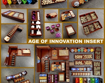 AGE OF INNOVATION board game insert, inlay, organizer