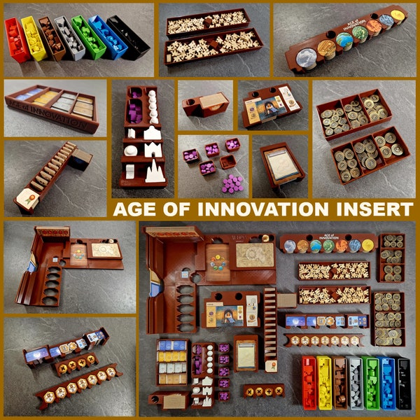 AGE OF INNOVATION Brettspiel Einsatz, Inlay, Organizer