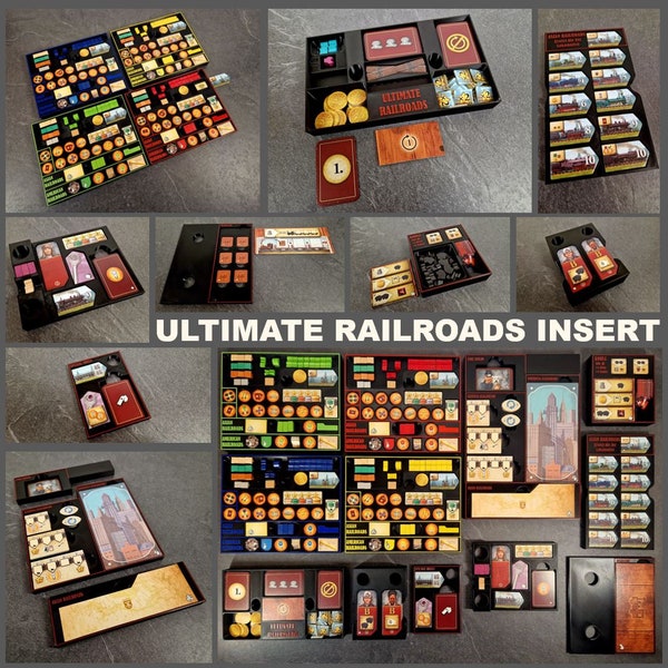 ULTIMATE RAILROADS Brettspiel Einsatz (Insert, Inlay, Organizer)