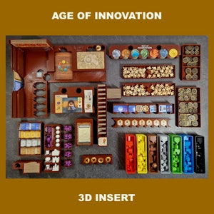 AGE OF INNOVATION Brettspiel Einsatz, Inlay, Organizer