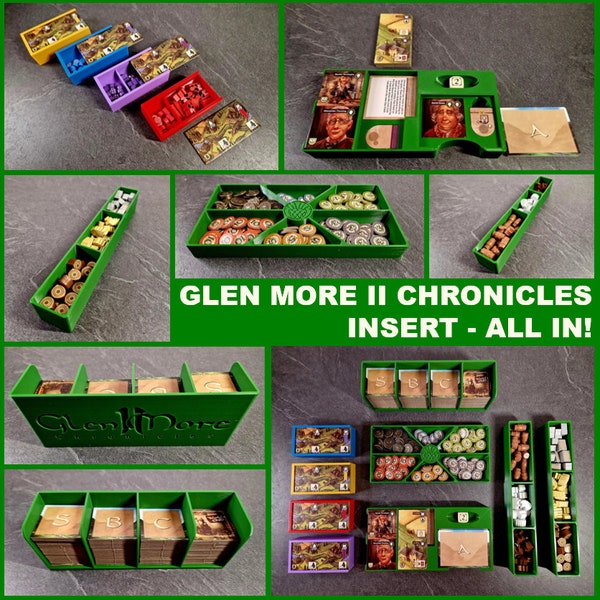 GLEN MORE II (2) Chronicles inkl Erweiterung Highland Games Brettspiel Einsatz (Insert, Inlay, Organizer)