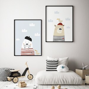 Sailor Friends set. Bear and Walrus