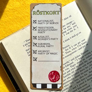Esoteric Ebb Voting Card Bookmark | Handmade Video Game Bookmark