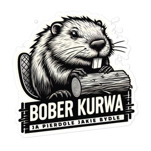 Bober Kurwa Vinyl Sticker, Polish Quote Decal, Laptop Sticker, Car Decal, Water Bottle Sticker, Funny Meme Sticker