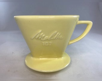 Porte-filtre vintage Melitta koffie 102 licht geel (041)