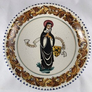 Perignem Amphora Wandbord Sinte (Saint) Lutgart. (160)