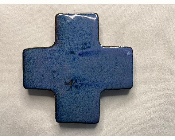 Den Achtkanter keramiek kruis kruisbeeld crucifix Blauw (571)