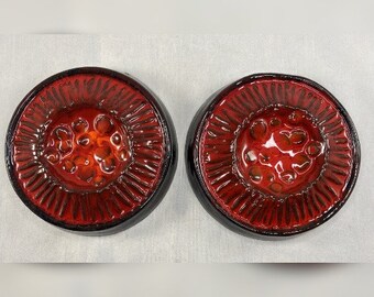 Bloemen keramiek, decoração, rood gegalzuurd (0124)