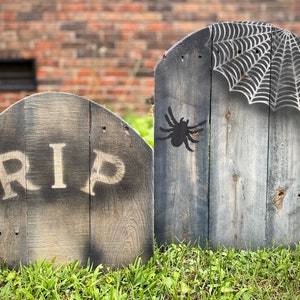 Halloween tombstone outdoor wooden decor Halloween lawn decor wooden tomb stone outdoor wood Halloween yard decor outdoor reclaimed wood