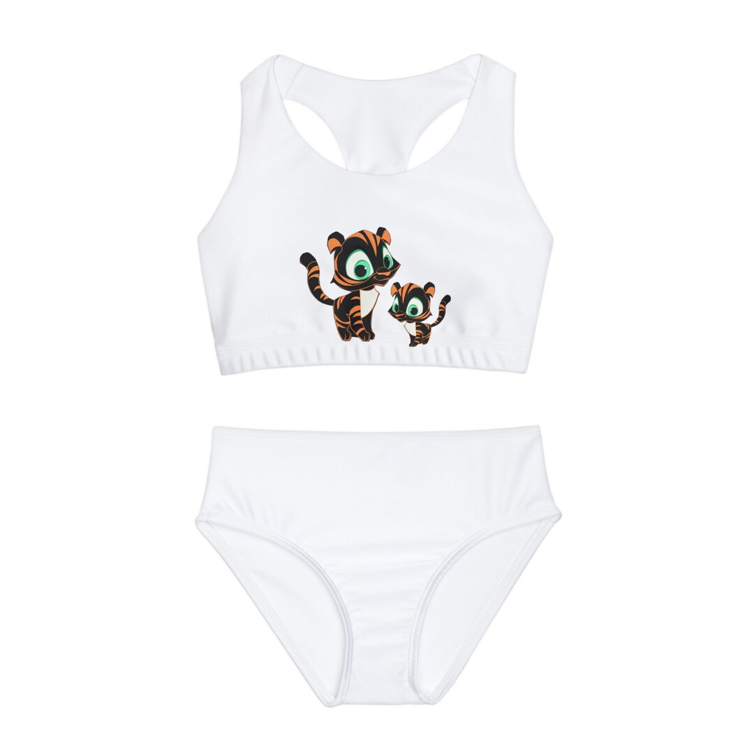 Girls Two Piece Swimsuit AOP Cat Baby Swimsuit Graphic - Etsy