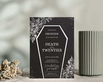 Death to Your 20s Party Invitation Editable Canva Template | RIP 20s, Death To My 20s Death Party, 30th Birthday | Digital Download