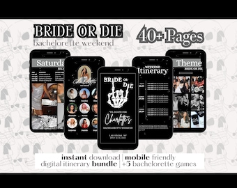 Bride or Die Bachelorette Itinerary: Editable Canva Template (Digital Download)