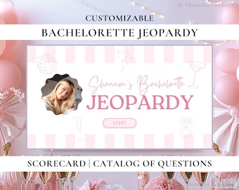 Editable Bachelorette Party Jeopardy Game: Trivia Presentation (Canva Template)