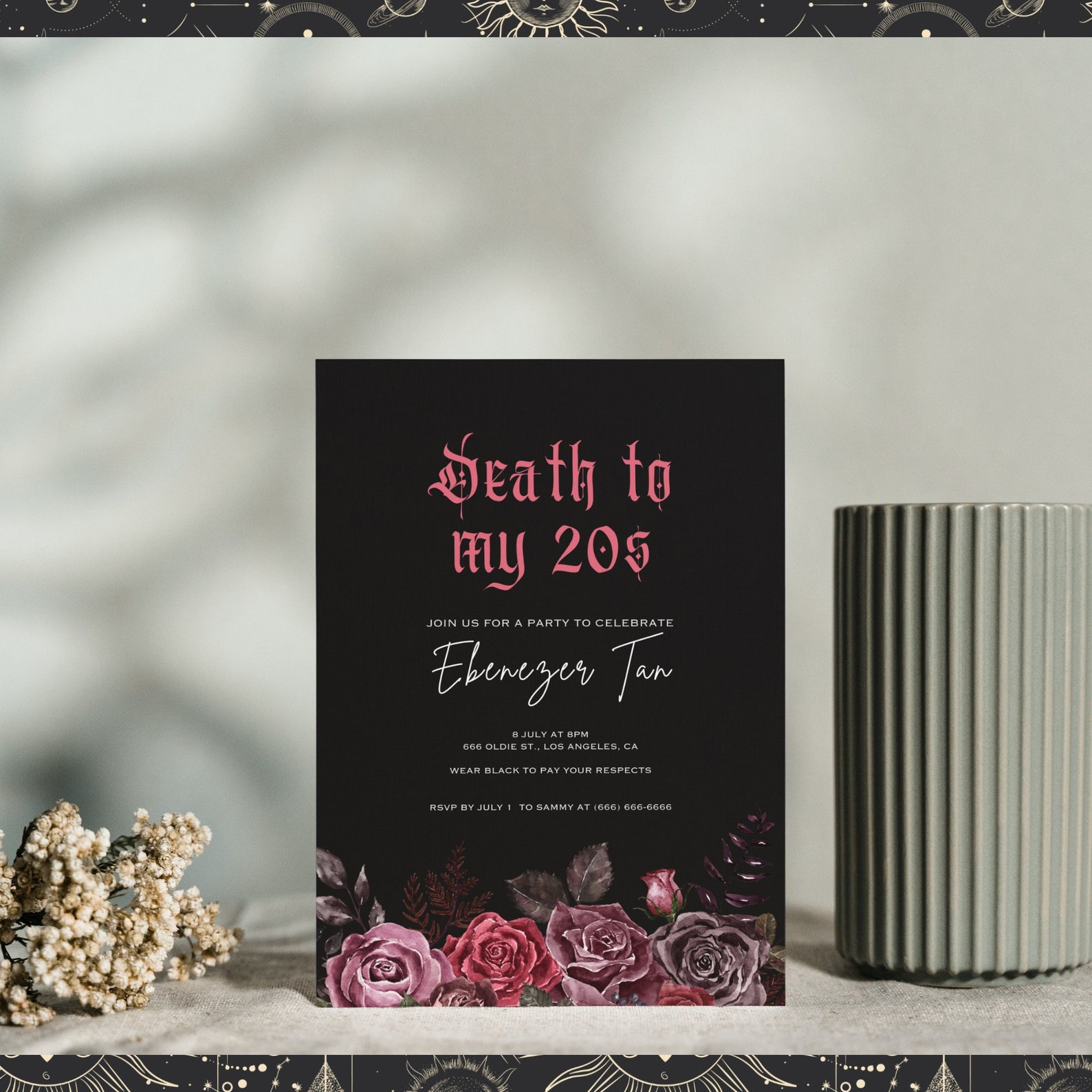 Death to My 20s Party Invitation RIP 30th Birthday (editable