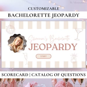 Jogo Jeopardy para Despedida de Solteira: Apresentação Editável no Canva (Download Digital)