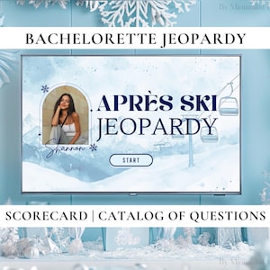Après-ski Bachelorette Jeopardy Game: bewerkbare trivia (digitale download)