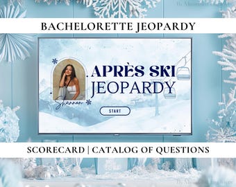 Après Ski Bachelorette Jeopardy Game: Bearbeitbare Trivia (Digitaler Download)