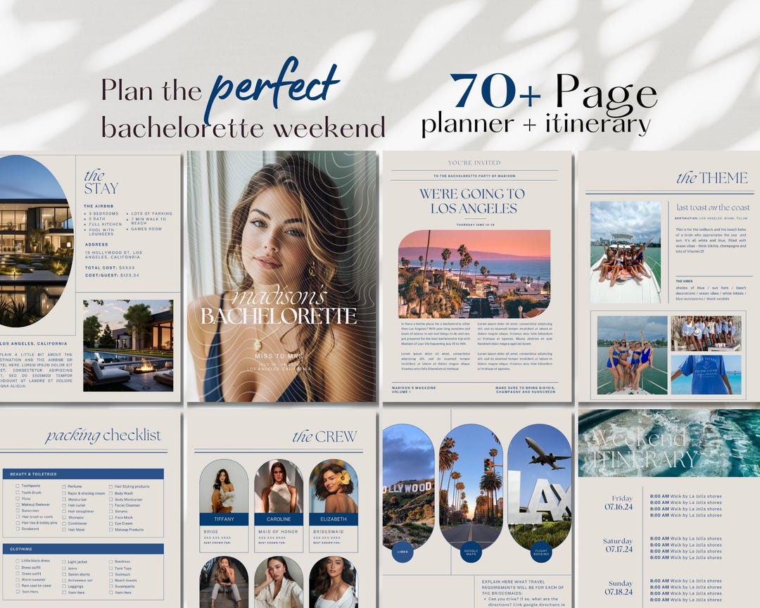 70+ Page Ultimate Coastal Bachelorette Weekend Planner Template ...