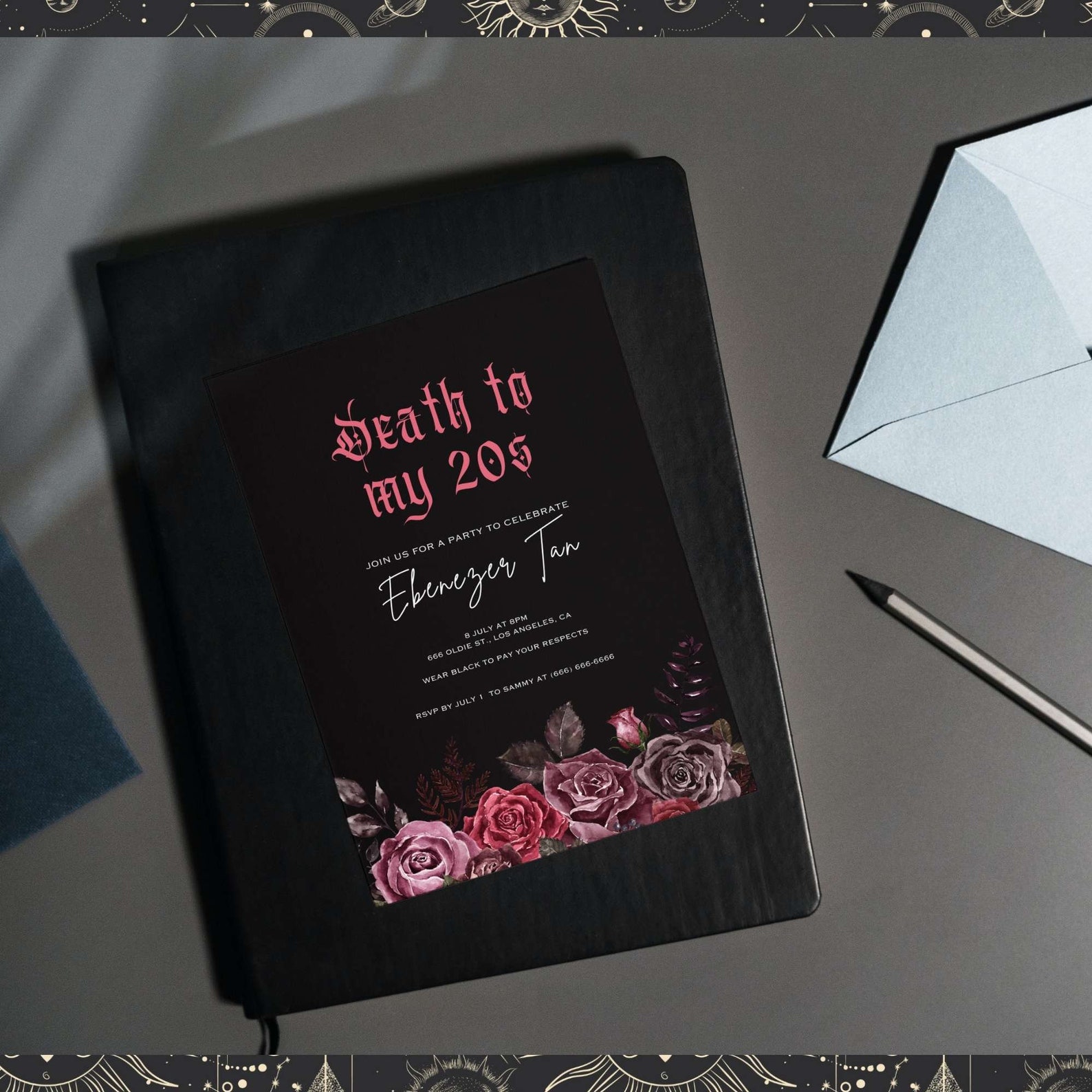 Death to My 20s Party Invitation RIP 30th Birthday (editable