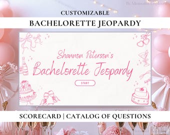 Bridal Party Jeopardy Game Editable & Interactive | Bachelorette and Bridal Shower Fun | Customizable Canva Template for Bach Weekend