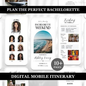 10+ Page Minimalist Bachelorette Itinerary Template | Mobile Weekend Itinerary, Invitation | Bachelorette Weekend, Hen Party Itinerary