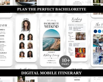 Minimalist Bachelorette Itinerary Template: Mobile Weekend Invitation (Digital)
