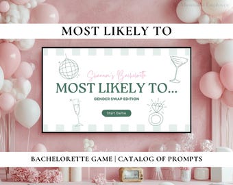 Gender Swap Bachelorette Game, Editable Canva Party Prompts (Digital Download)