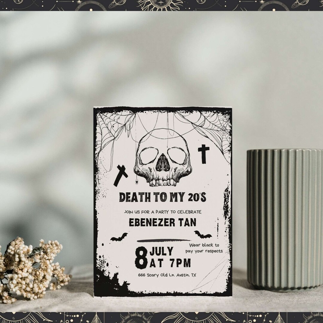 Death to My 20s Party Invitation RIP 30th Birthday (digital Download