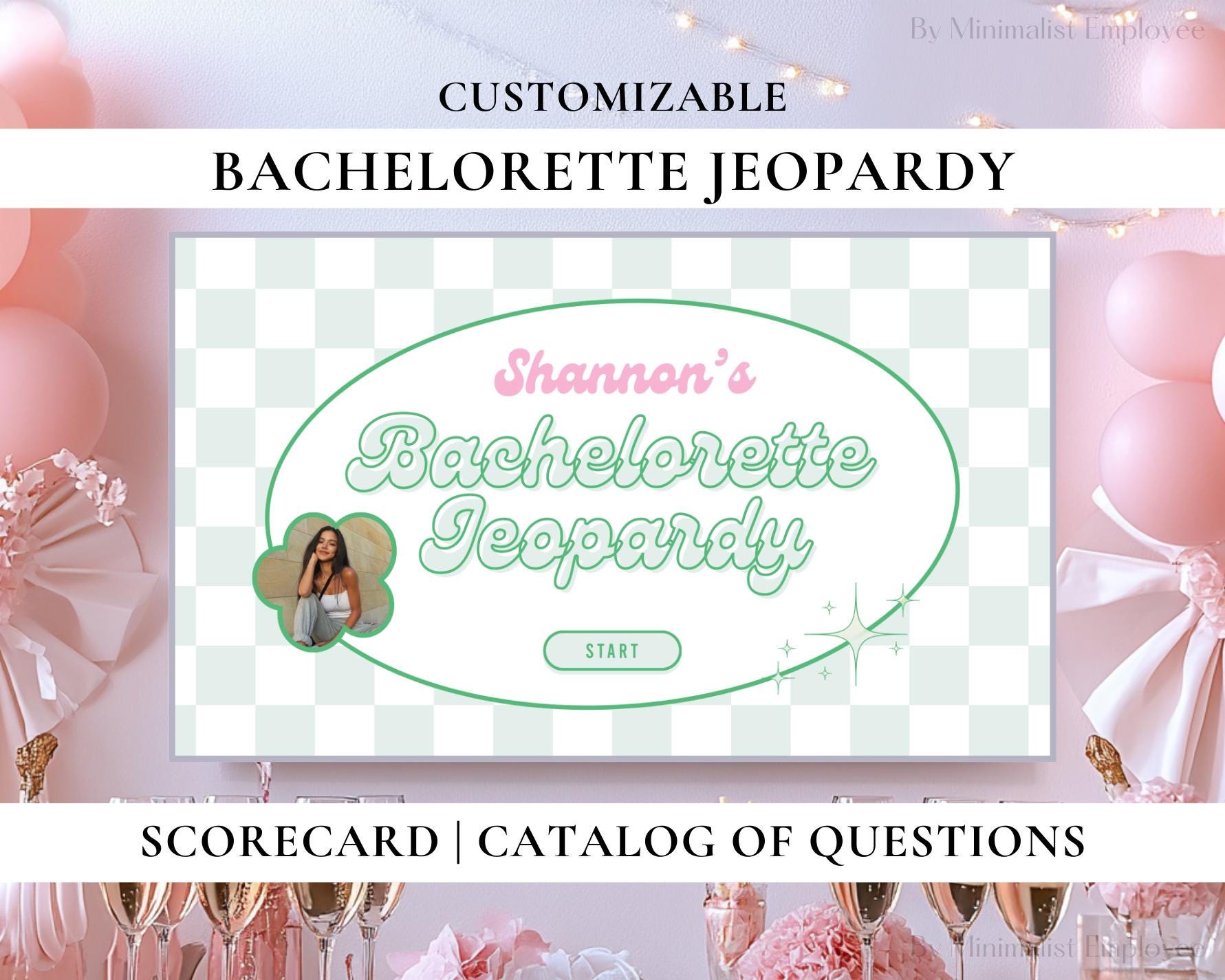 Retro Bachelorette Party Jeopardy Game I Editable Canva Presentation | Bachelorette Trivia Game | Bridal Trivia | Hen Party Ideas