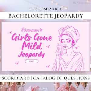 Girls Gone Mild Bachelorette Party Jeopardy Game I Editable Canva Presentation | Bachelorette Trivia Game | Girls Night Game | Pajama Party