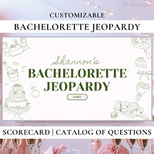Bridal Party Jeopardy Game Editable & Interactive | Bachelorette and Bridal Shower Fun | Customizable Canva Template for Bach Weekend